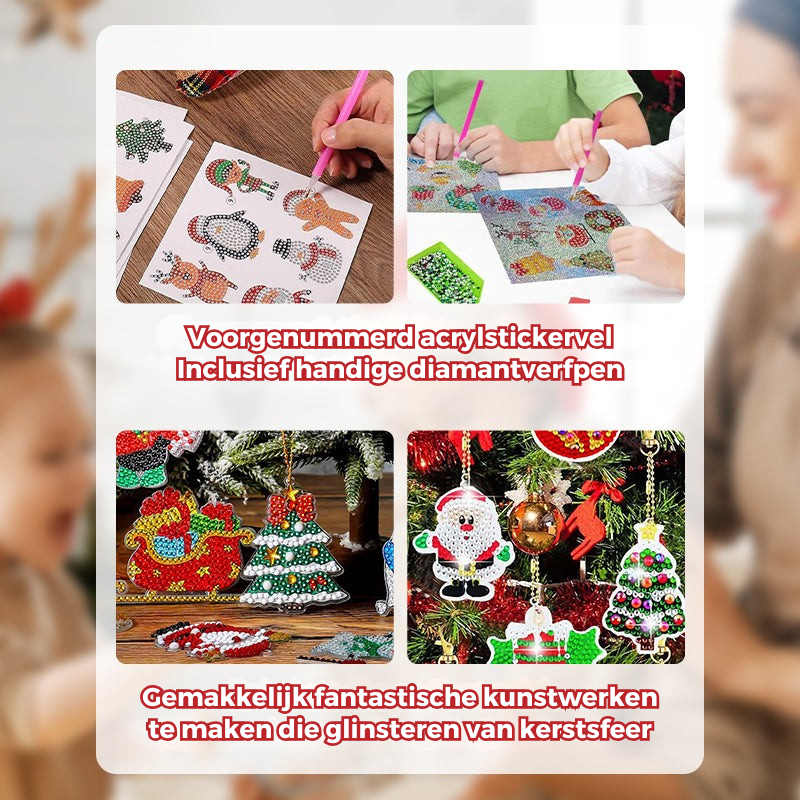 HolidayCharm™ – Kersteditie DIY Diamond Painting Sleutelhanger Set