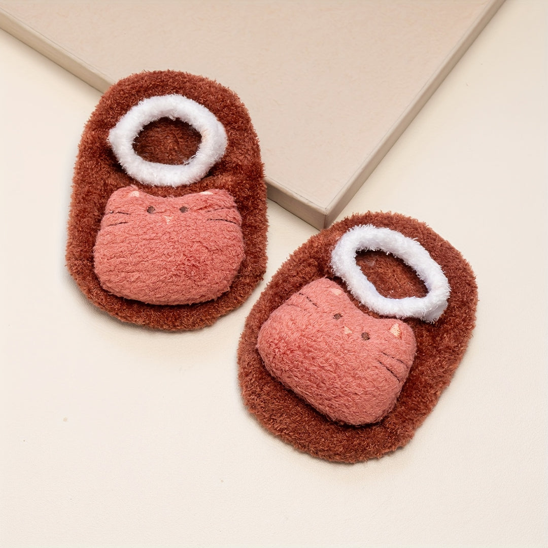 SnugFoot™ – Antislip Sokken voor Meisjes – Zachte & Schattige Dierendesigns (0–5 Jaar)