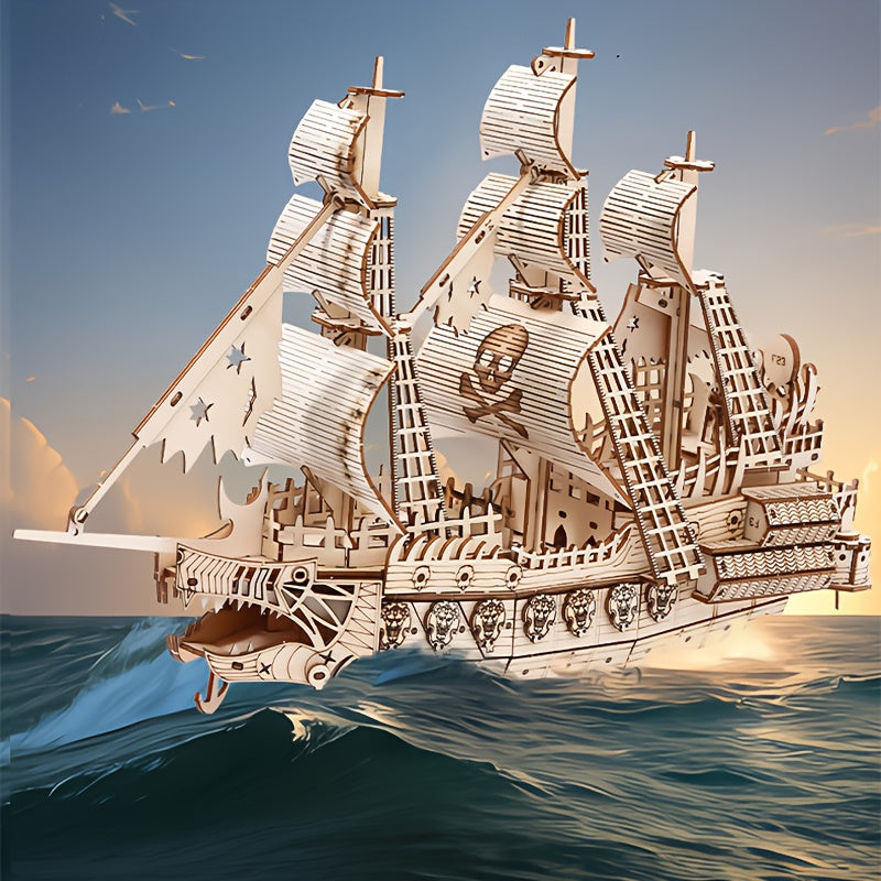 DutchPirate™ – 3D Houten Nederlands Piratenschip Puzzel
