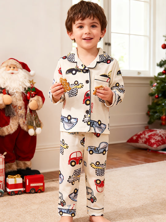 CarDreams™ – 2-delige Jongens Pyjama – Cartoon Auto Print
