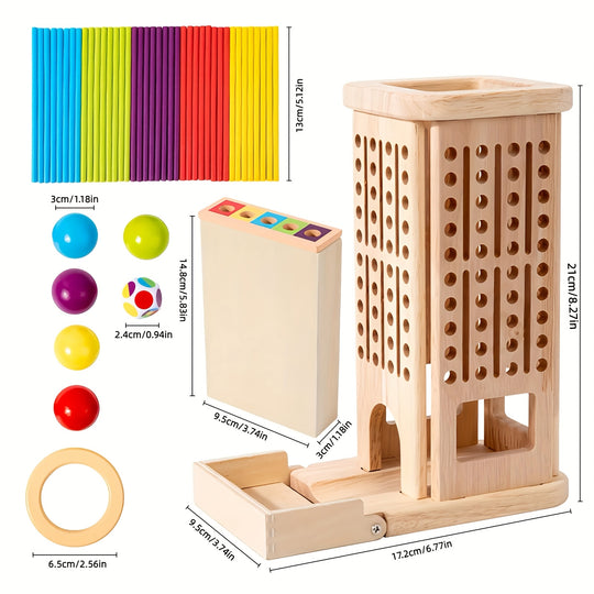 Milo’s Magische Toren™ 2 – Drie-in-één Houten Stokspel