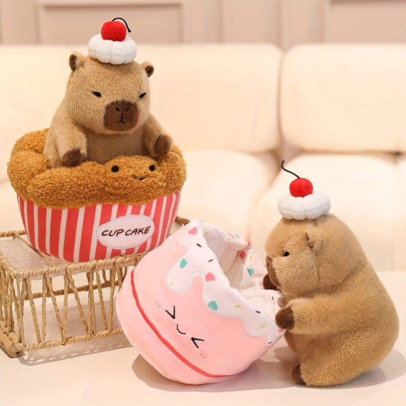 CuteCapybara™ – Schattige Pluche Knuffel 2-in-1 Croissant & Ananasbrood