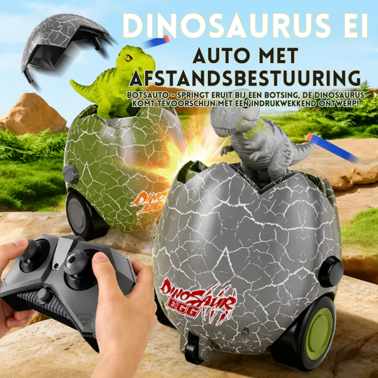 DinoDash – RC Dinosaurus Ei Speelgoed met Afstandsbediening en Licht- en Geluidseffecten