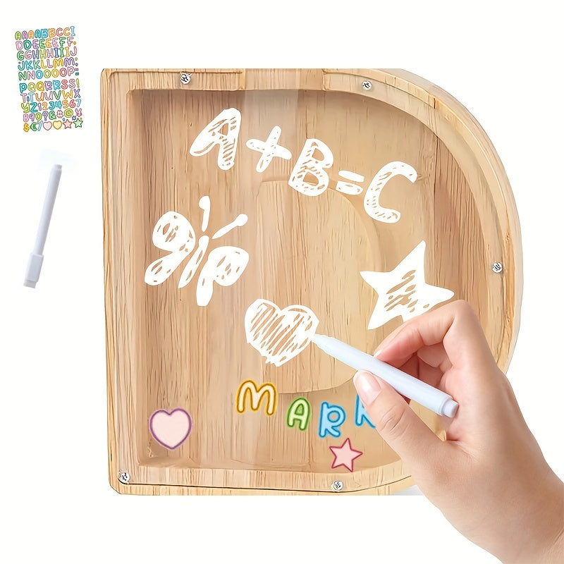 AlphaBank™ – Houten Spaarpot met Alfabet – Kleurrijk & Duurzaam