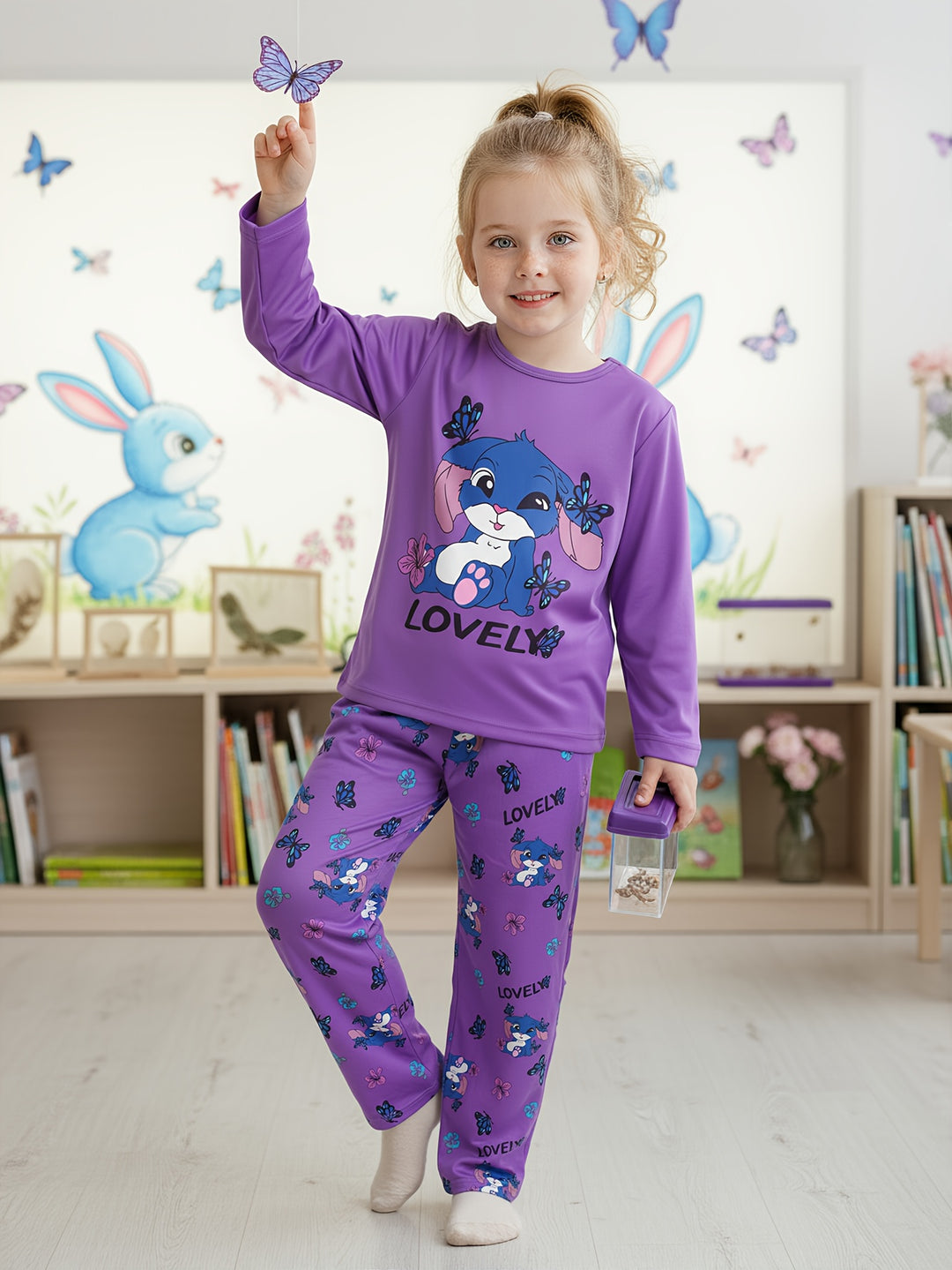 BunnyButterfly™ – Meisjes Pyjama Set – Longsleeve & Broek