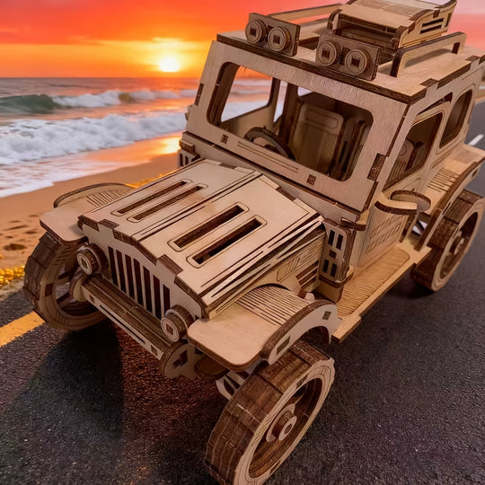 TrailWood™ – 3D Houten Off-Road Voertuig met Dubbele Deuren