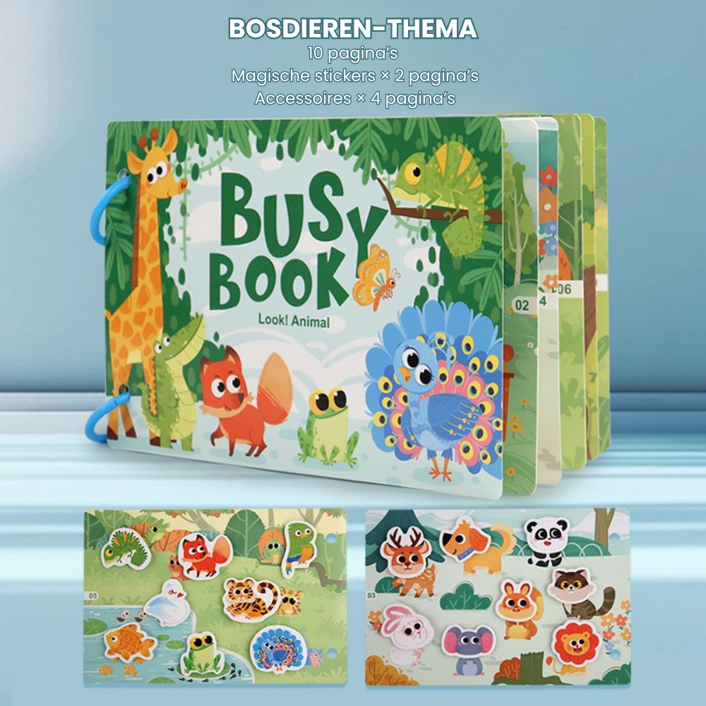 QuietLearn – Montessori Busy Book met Herbruikbare Stickers