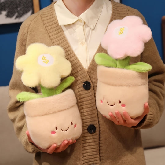 MoneyBloom – Pluche Bloem in Glimlachende Bloempot