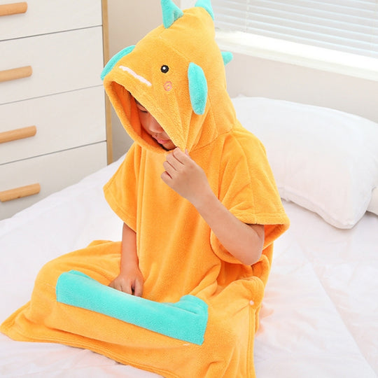 <font dir="auto" style="vertical-align: inherit;"><font dir="auto" style="vertical-align: inherit;">Peignoir de bain portable pour enfants, nouveau style, petit dinosaure, mignon, doux et absorbant, avec capuche.</font></font>
