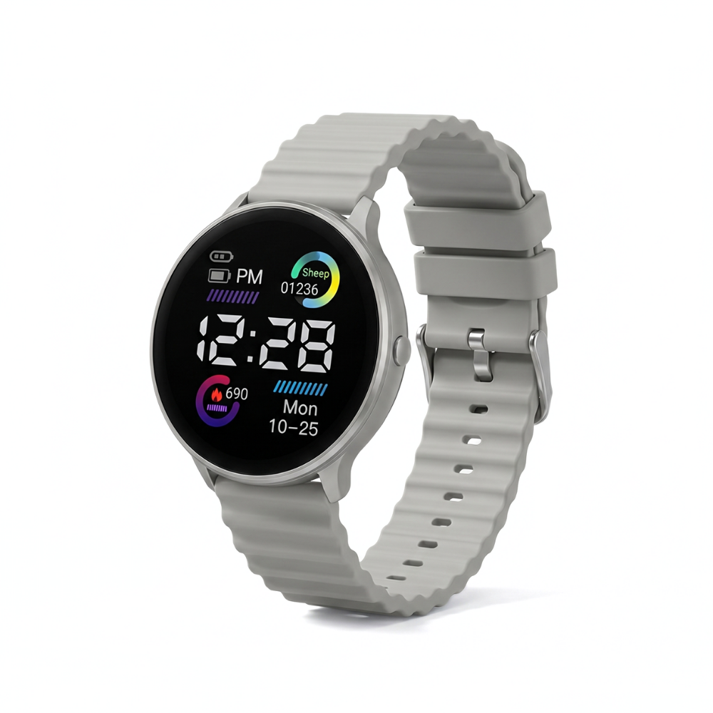 GlowFit – Rond LED Sporthorloge met Siliconen Band