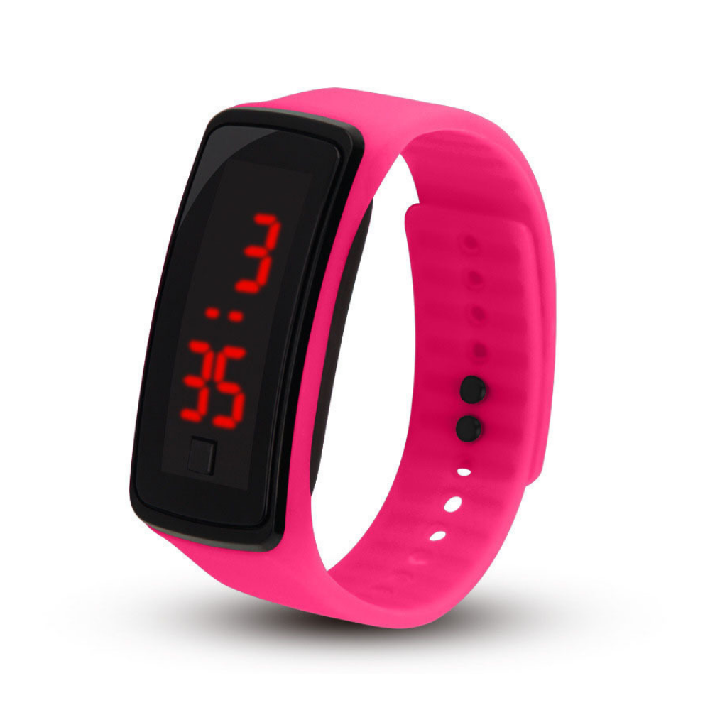 SlimPulse – Ultra Dun LED Sporthorloge met Siliconen Band