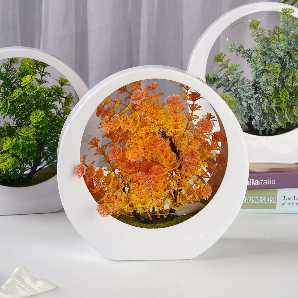 NatureGlow – LED Tafellamp met Kunstplant