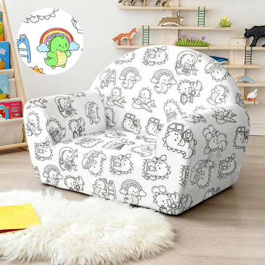 ColorCouch – Inkleurbare Kinderbank met Wasbare Hoes