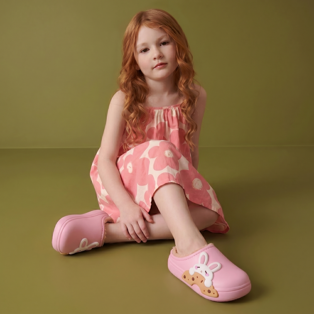 Gevoerde Kinderklompen – Warme Instap Pantoffels met Anti-Slip Zool