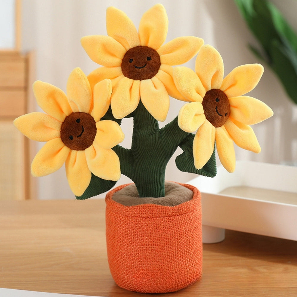 SunnyBloom – Pluche Zonnebloemen in Bloempot