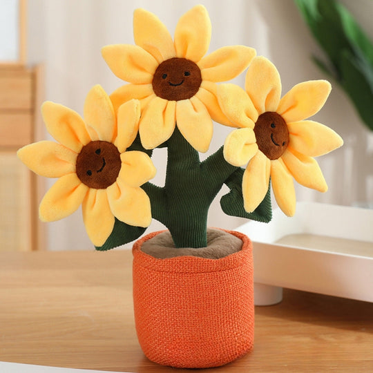 SunnyBloom – Pluche Zonnebloemen in Bloempot