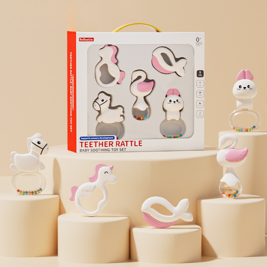 BunnySense – Baby Rammelaar en Bijtspeelgoed Set