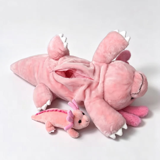 AquaFamily – Axolotl Knuffel met Kleintje