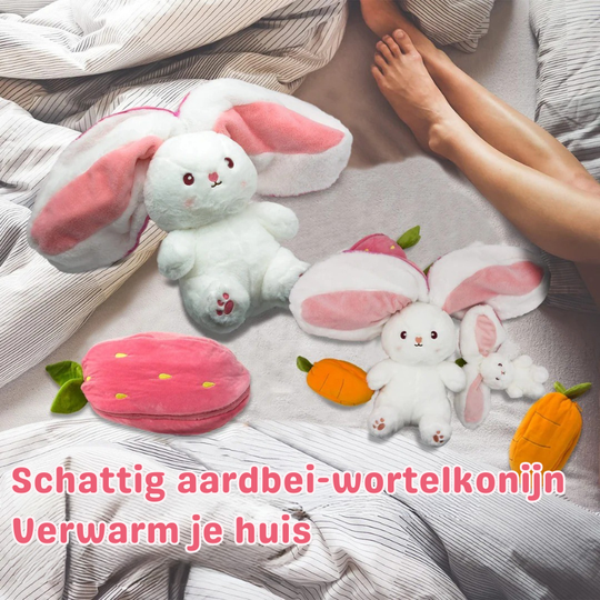 StrawberryBunny™ – Aardbei & Wortel Veranderbare Plysch Kanin
