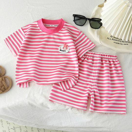 StripeBuddy – T-shirt en Shorts Set voor Jongens
