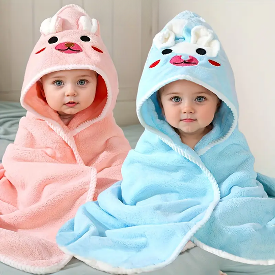 CuddleCape™ – 2-Pack Baby Badcape met Dierprint