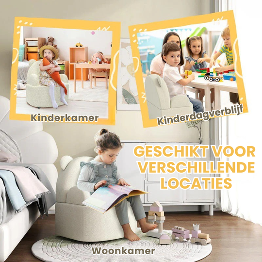 TeddyLounge™ Kinder Berenstoel – Teddy Fleece Armstoel voor Peuters (tot 3 jaar)