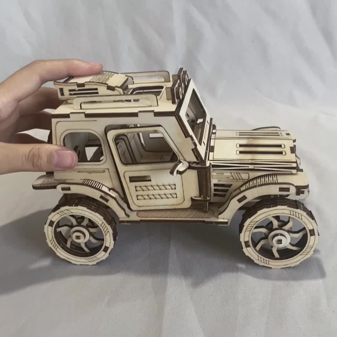 TrailWood™ – 3D Houten Off-Road Voertuig met Dubbele Deuren