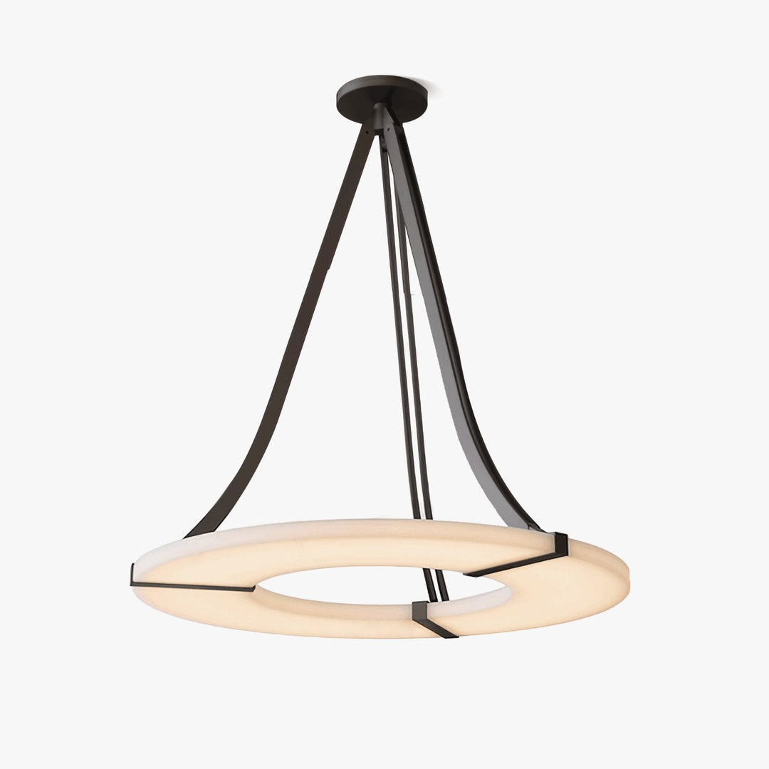 Albastra albasten hanglamp ronde halo warm licht