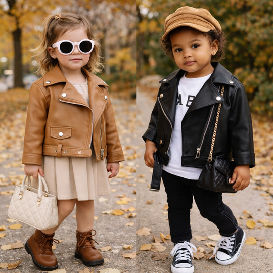 RockyRoo leren kinderjas meisjes herfststijl - Milo & Moon