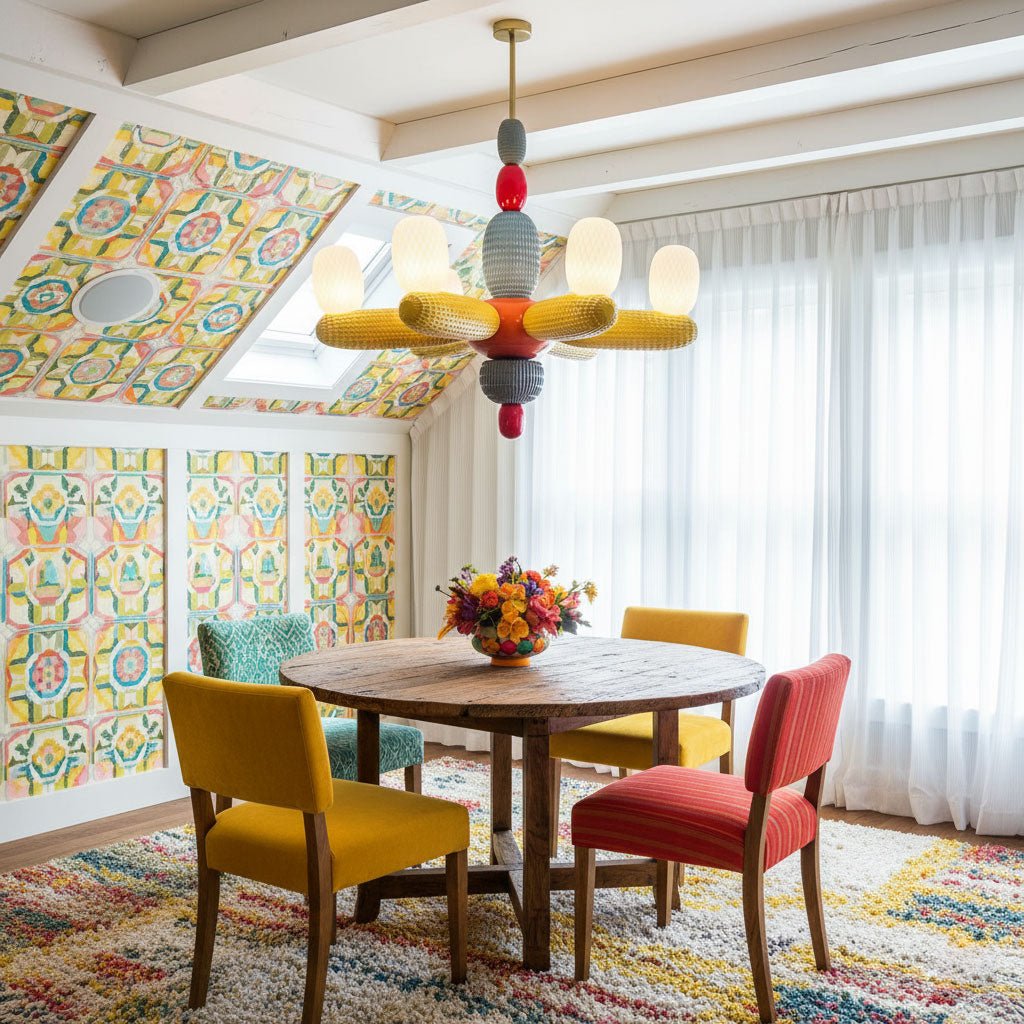 Feestelijke ballonnen kroonluchter interieur