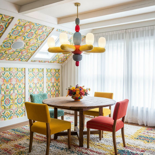 Feestelijke ballonnen kroonluchter interieur