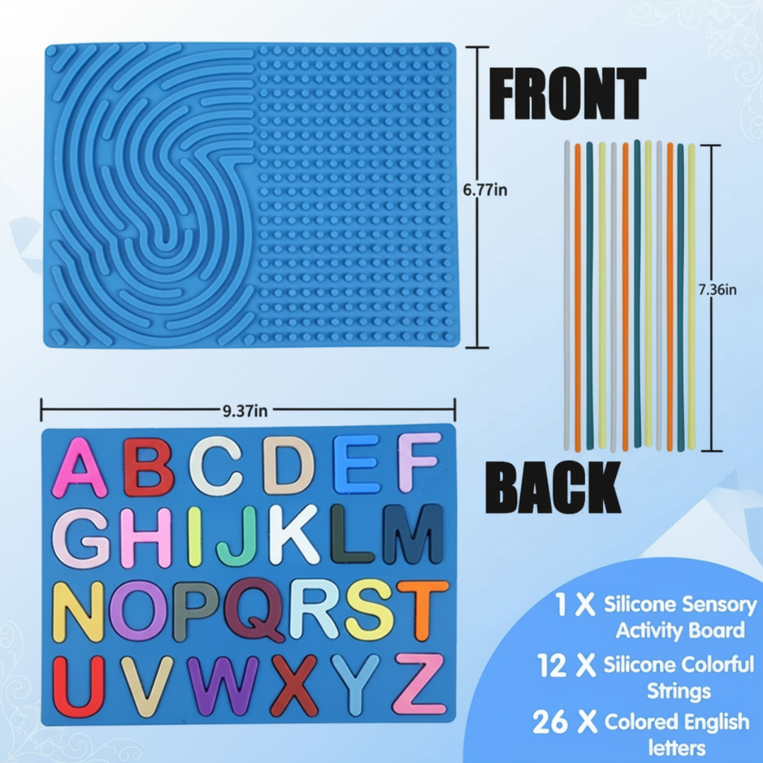 Letterpret activiteitenbord blauw - Milo & Moon
