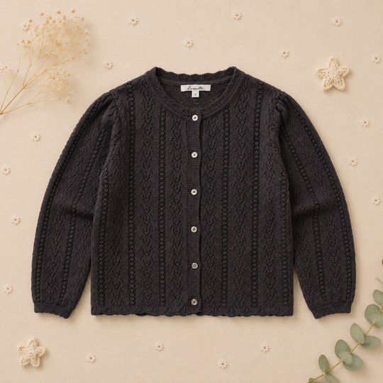 Knoopje gebreid vest zwart - Milo & Moon