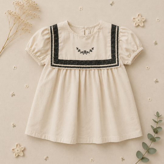 Matroosje meisjes shirt met matrozenkraag - Milo & Moon