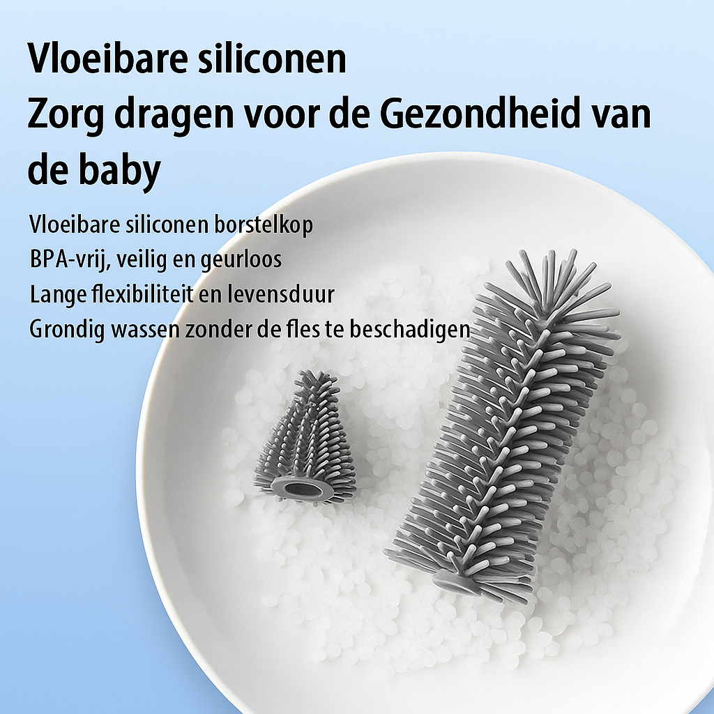 TravelBrush™ – Compacte Flessenborstelset voor Onderweg – Complete Reisset voor Babyflessen