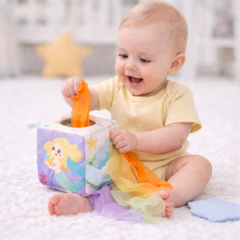 SoftBloom – Sensorisch Babyspeelgoed met Bijtring
