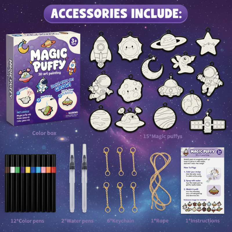 PoefPixie™ puffy paint thema ruimte - Milo & Moon