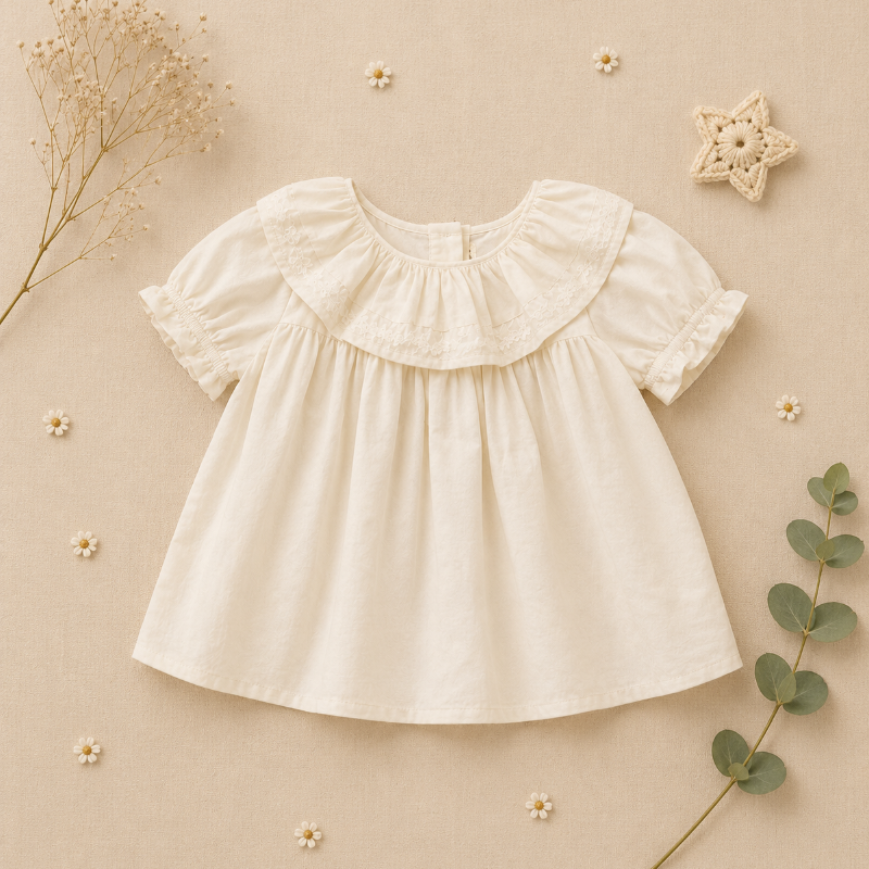 Fleurette top met pofmouwen - Milo & Moon