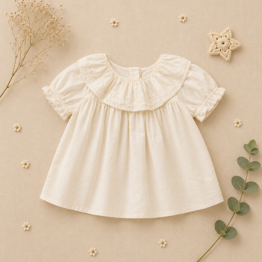 Fleurette top met pofmouwen - Milo & Moon