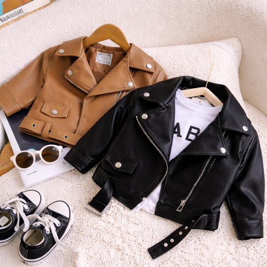 RockyRoo leren kinderjas meisjes biker look - Milo & Moon