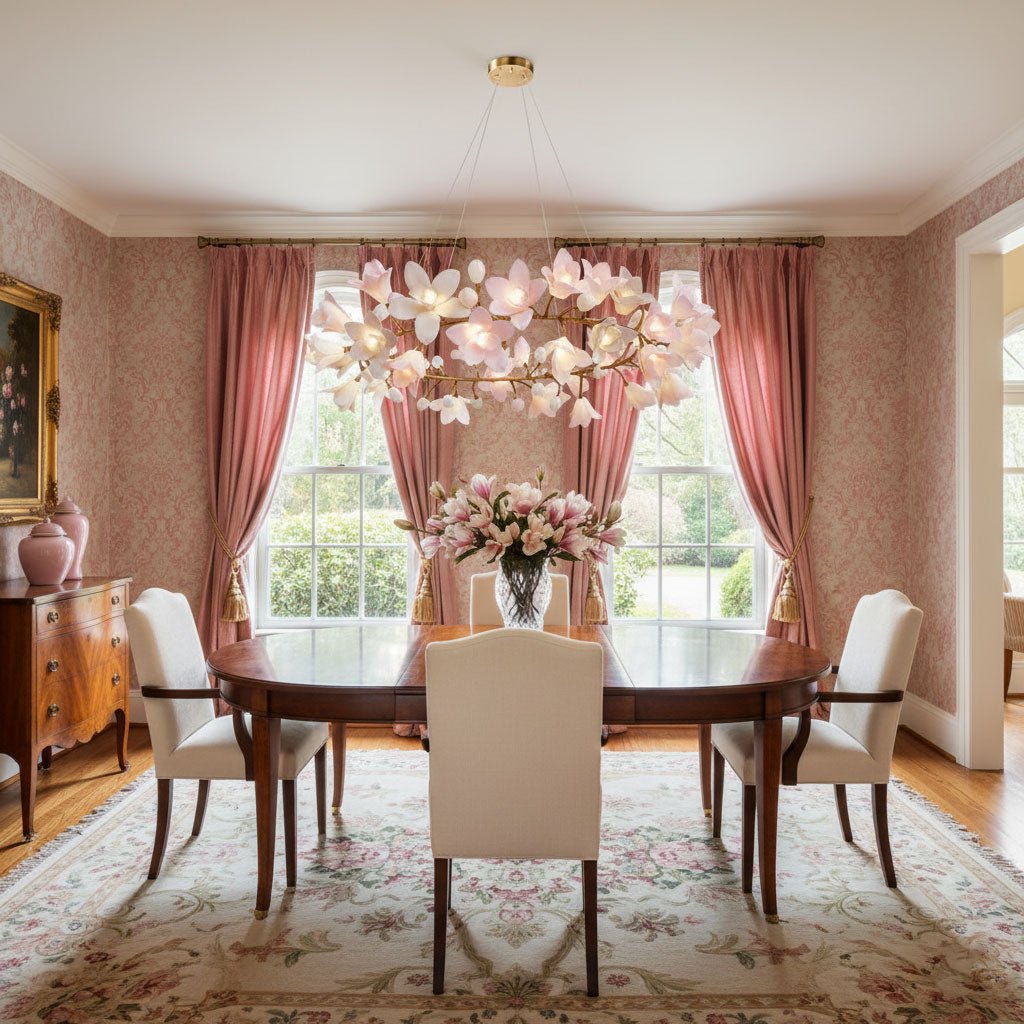 Luxe messing kroonluchter in woonkamer