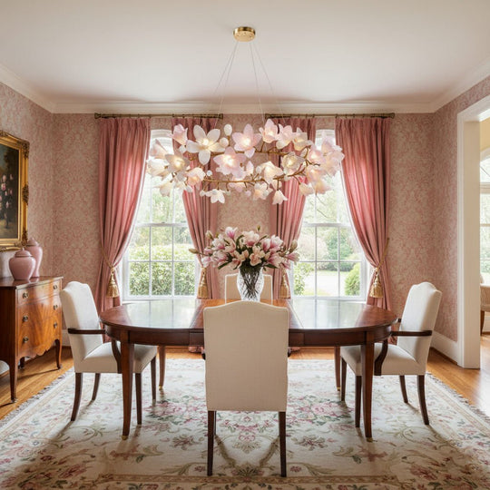 Luxe messing kroonluchter in woonkamer