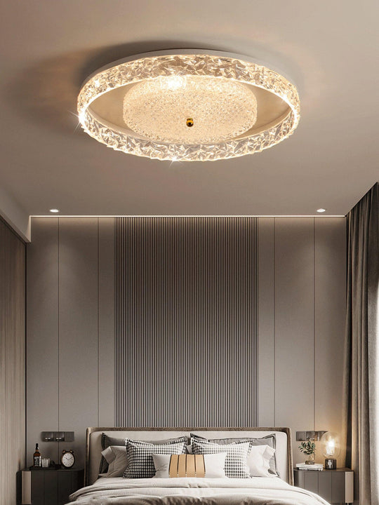 Slanke LED plafondlamp met kristallen