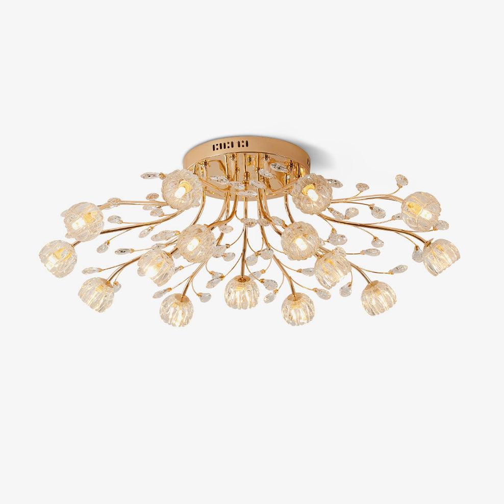 Cristella kristallen bloem plafondlamp goud