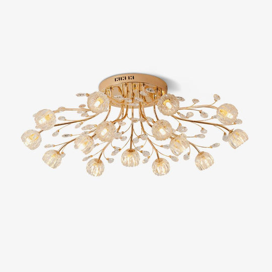 Cristella kristallen bloem plafondlamp goud