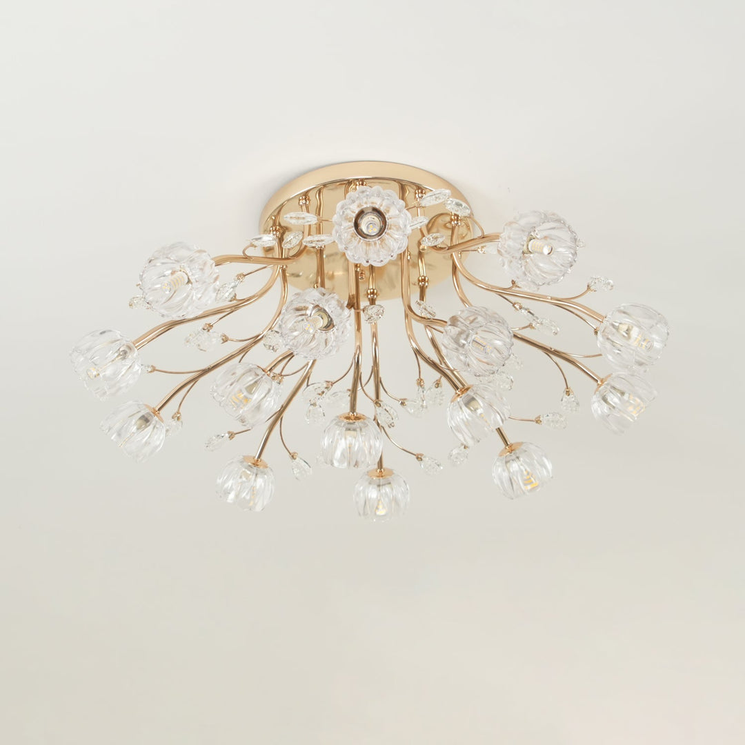 Kristallen plafondlamp meerdere lichtpunten
