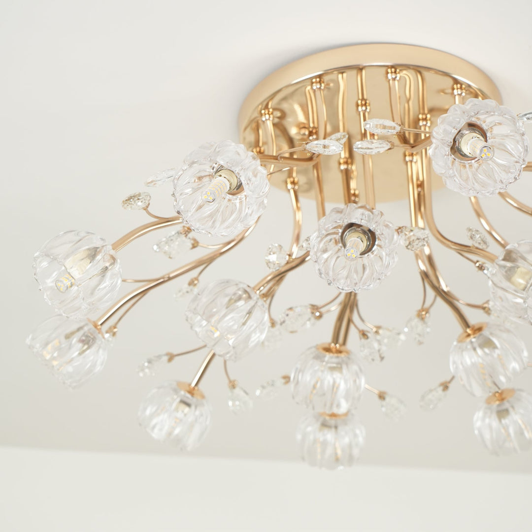 Sfeervolle kristallen bloem plafondlamp