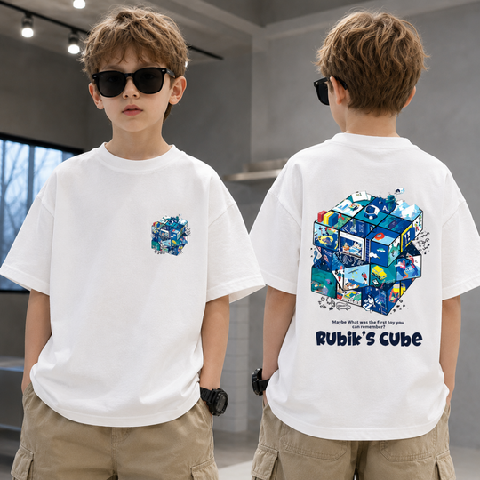Kubus kinder T-shirt wit - Milo & Moon