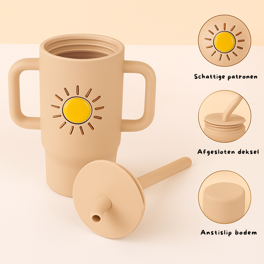 MiloFood - Anti-slip siliconen drinkfles - Rood