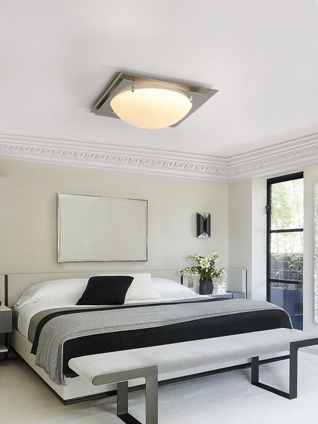 Strakke LED plafondlamp babykamer sfeer